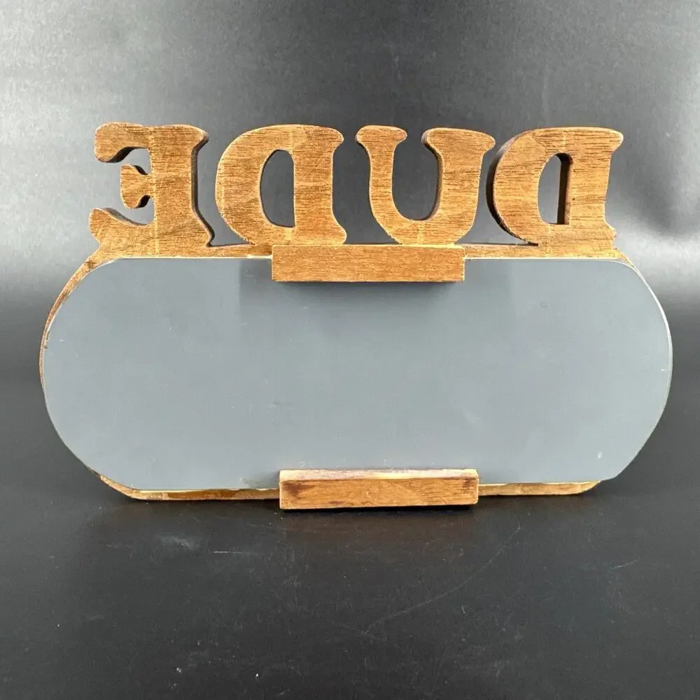 Vintage Small Wooden Wall Shelf With Mirror w/ Text Dude #47 Trump President